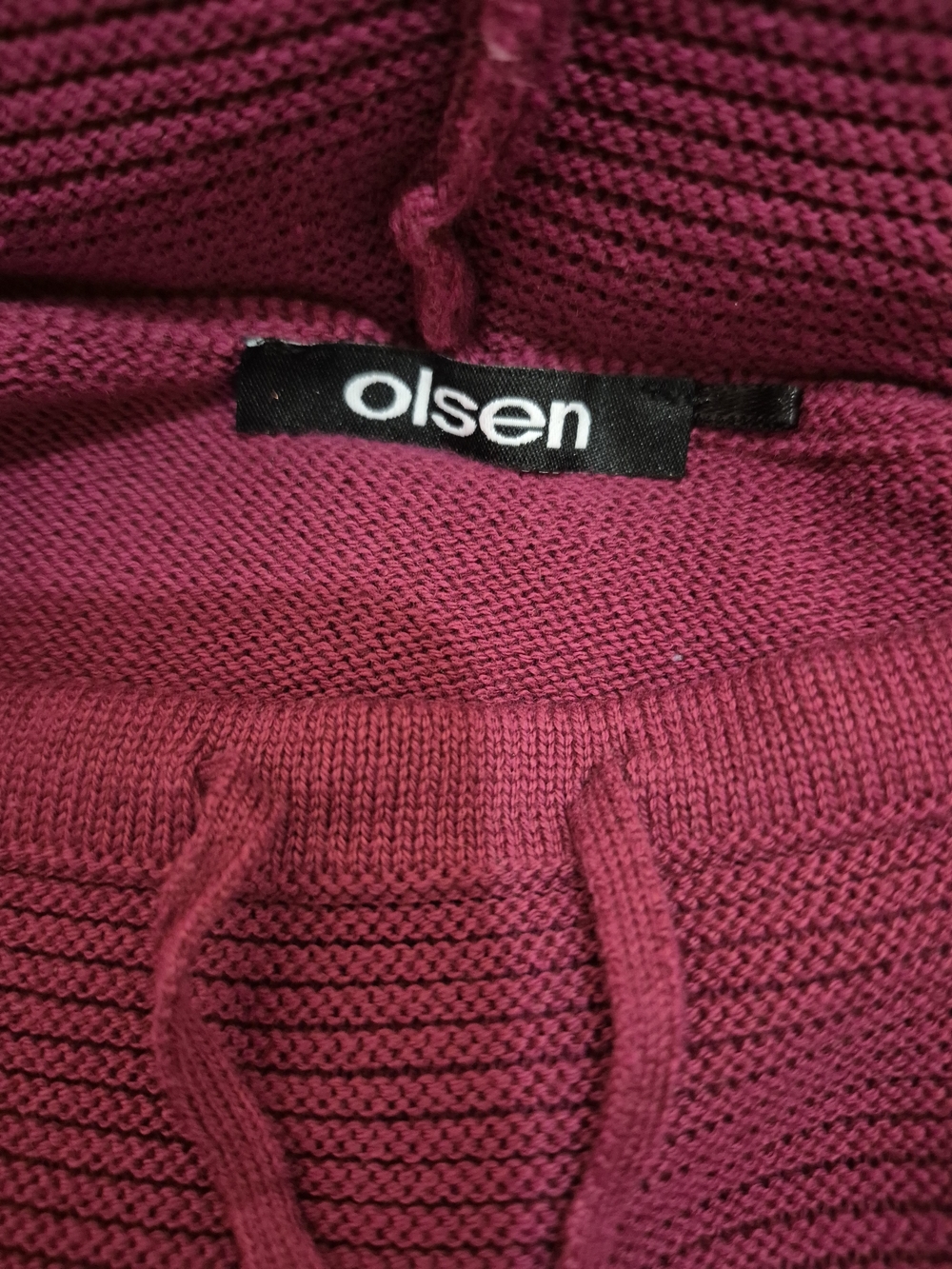Women's Raspberry Funnel Neck Drawcord Sweater - Picture 6 of 6